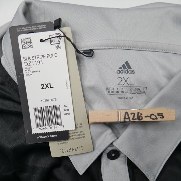 Adidas Climalite Mens Block Stripe Golf Polo Shirt - Picture 3 of 8